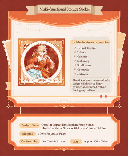 Genshin Impact Yoimiya Resplendent Feast chibi stamp acrylic block details