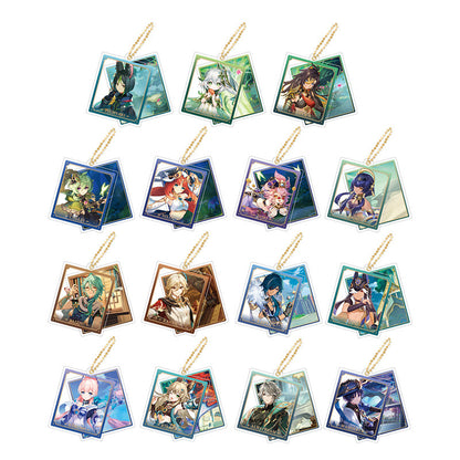 Genshin Impact rotating acrylic keychain character collection display
