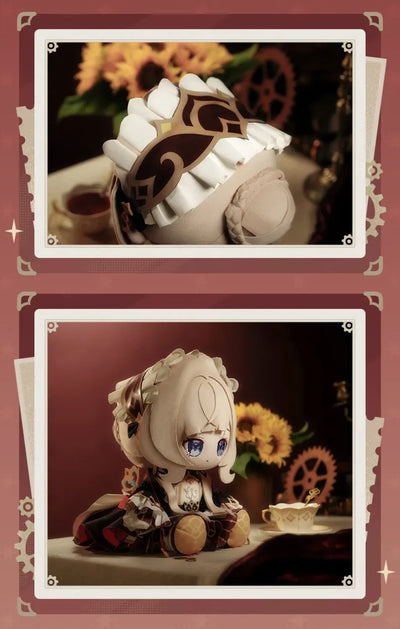 Sandrone plush doll costume details and soft fabric texture