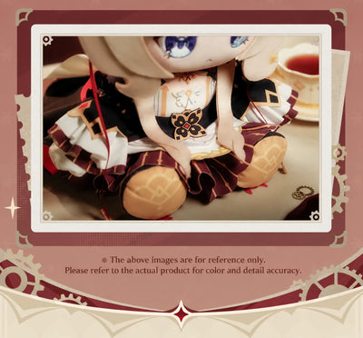 Back view and craftsmanship details of Sandrone plush doll