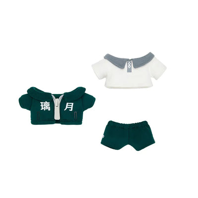 School Days Series dark green jacket, inner shirt, and shorts on white background