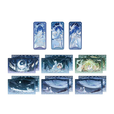 Genshin Impact Selenic Chronicles emblems and commemorative card sets featuring Columbina