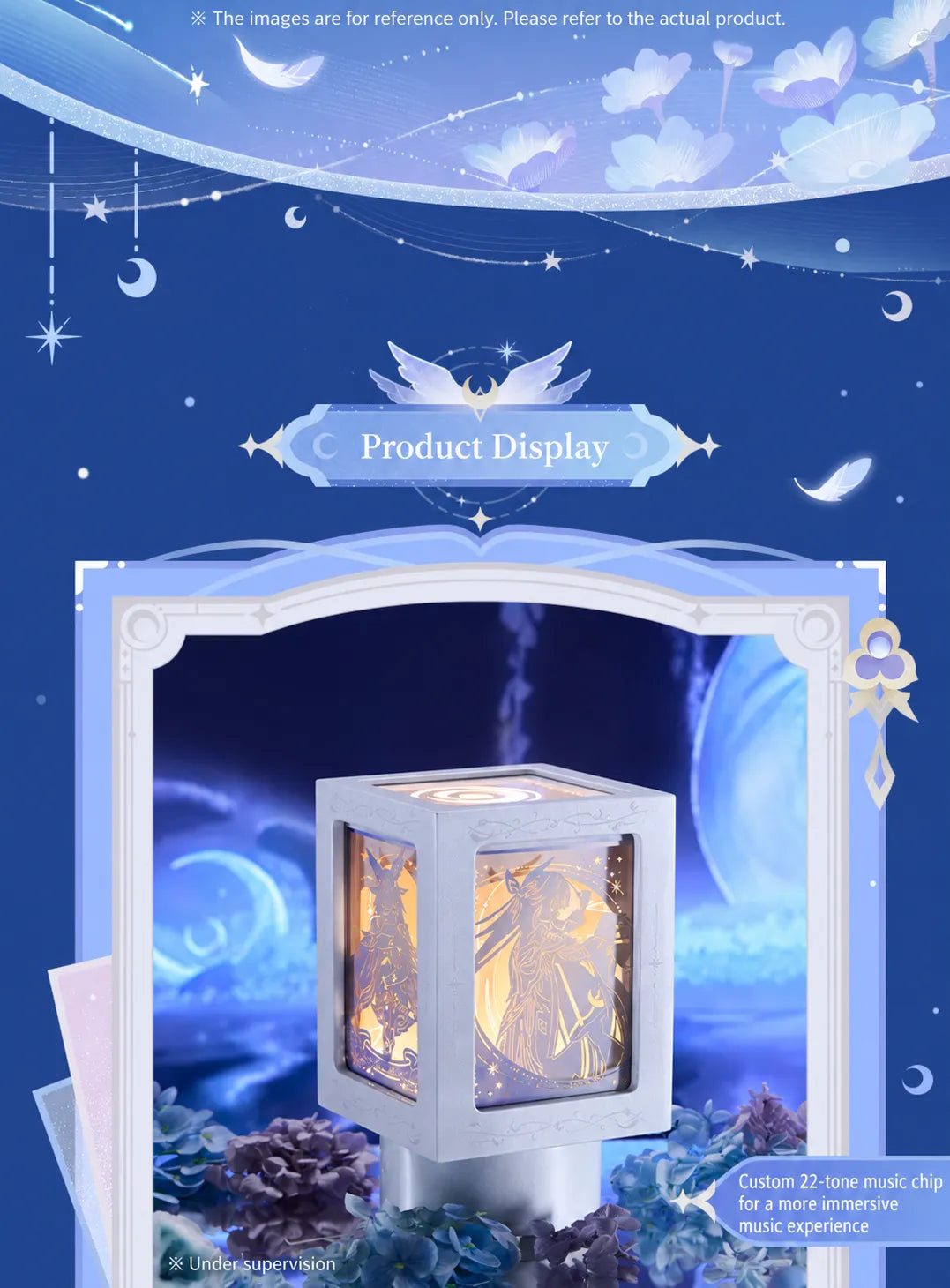 Selenic Chronicles Night Lamp Music Box illuminated paper-carved details
