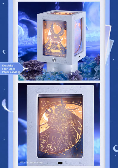 Selenic Chronicles Night Lamp Music Box four-sided paper carving design