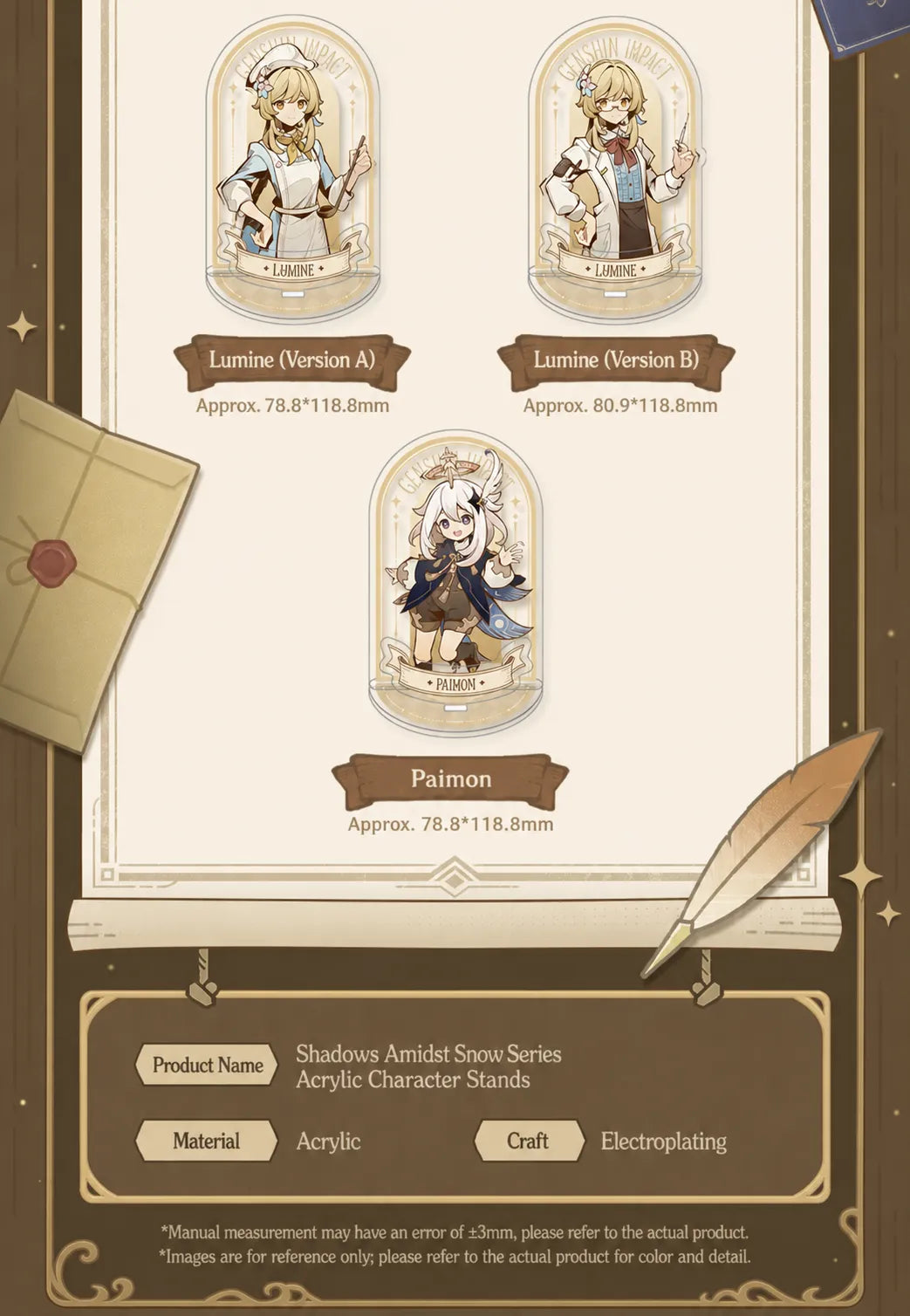 Genshin Shadows Amidst Snow Series character merchandise close up details official