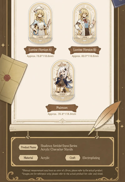 Genshin Shadows Amidst Snow Series character merchandise close up details official