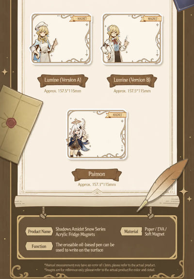 Genshin Shadows Amidst Snow Series character merchandise material details official
