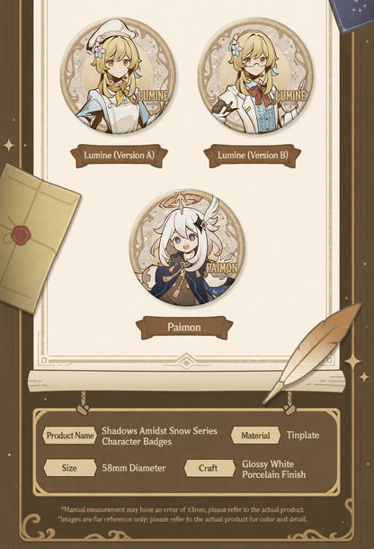 Genshin Shadows Amidst Snow Series character merchandise packaging preview official merchandise