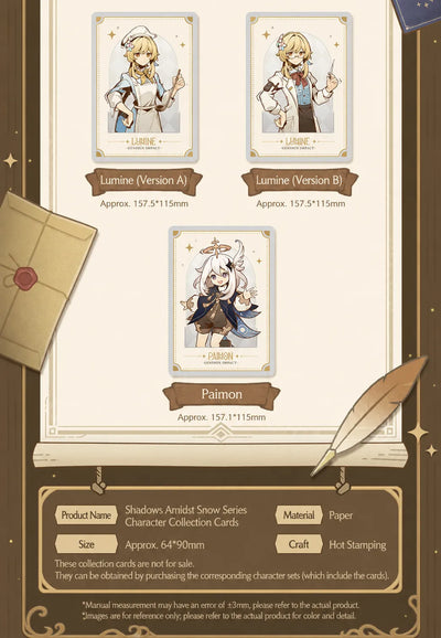 Genshin Shadows Amidst Snow Series merchandise set with collection card product details official