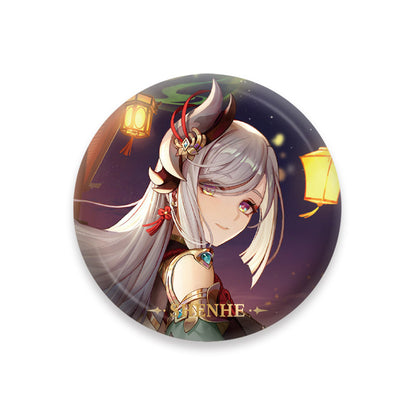 Genshin Impact Shenhe character badge anime collectible pin