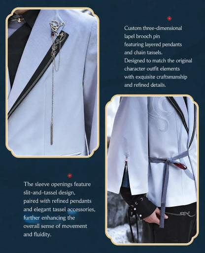 Genshin Impact Shenhe leisure outerwear featuring elegant gradient artwork and flowing design details