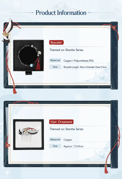 Genshin Impact Shenhe hair comb display shot featuring decorative ornamental styling