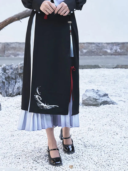 Genshin Impact Shenhe themed impression series half-length skirt front and back flat display