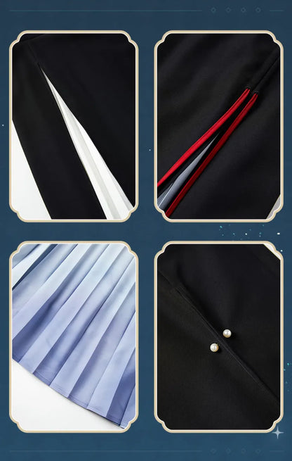 Genshin Impact Shenhe themed half-length skirt material fabric and product information display