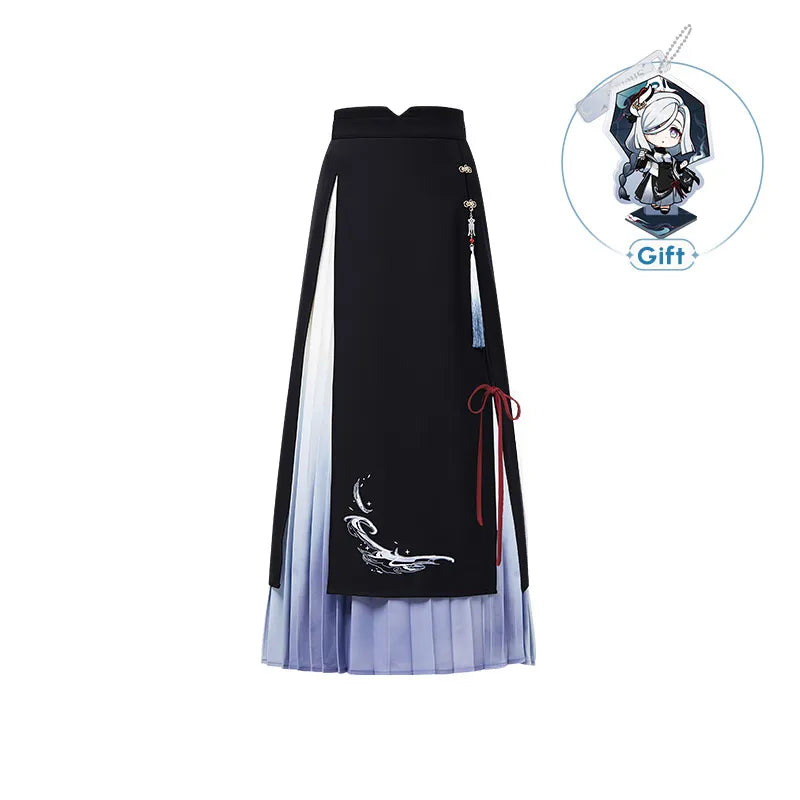 Genshin Impact Shenhe themed impression series half-length skirt isolated on white background