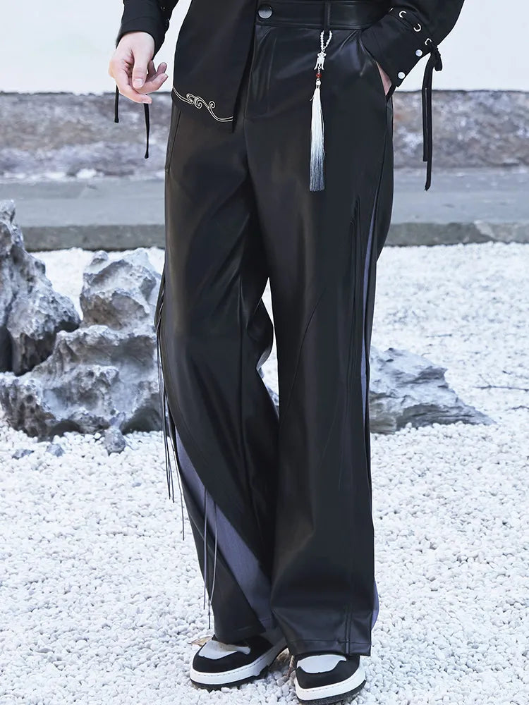 Genshin Shenhe themed impression series leisure long pants with tassel accessories and asymmetrical design
