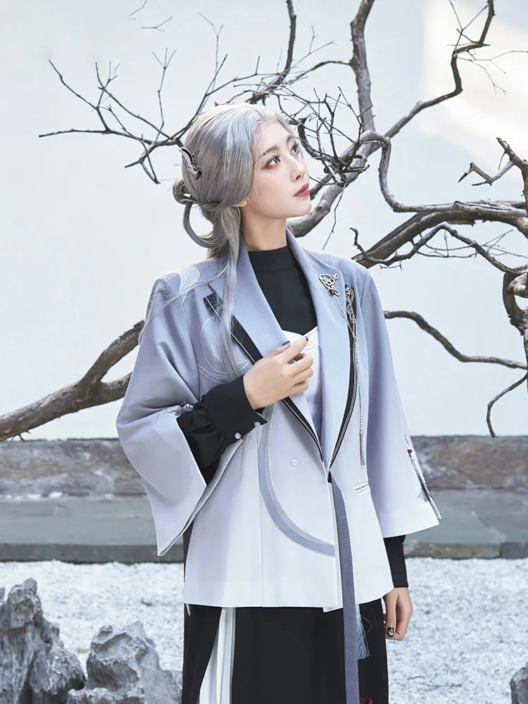 Genshin Impact Shenhe themed impression series leisure outerwear with elegant layered styling and tassel accessories