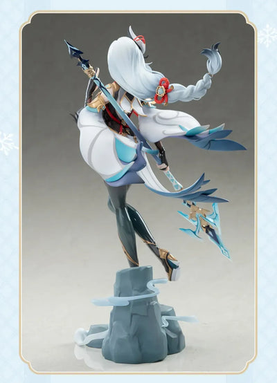 Shenhe figure facial expression and makeup details