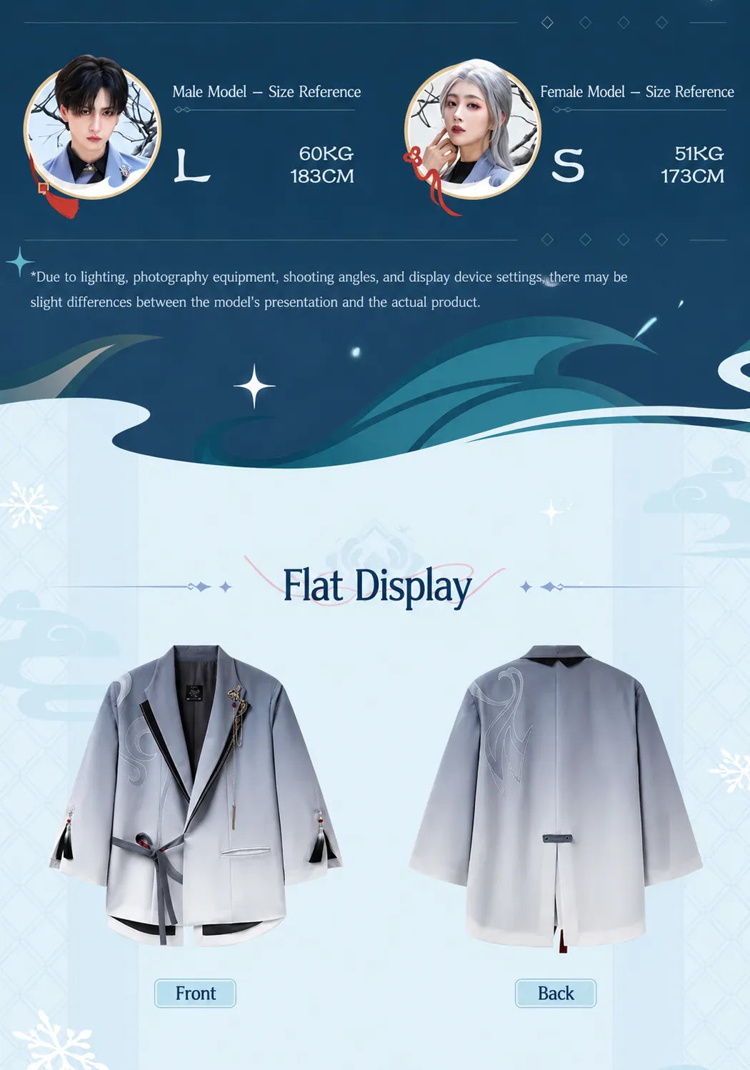Genshin Impact Shenhe themed leisure outerwear real product photography showcase