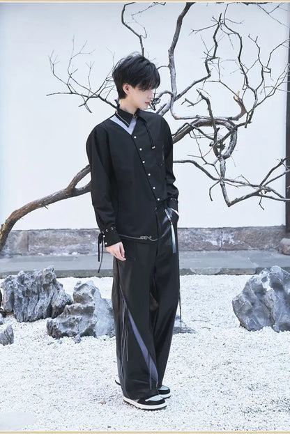 Genshin Impact Shenhe casual shirt outfit styling for male model showcase