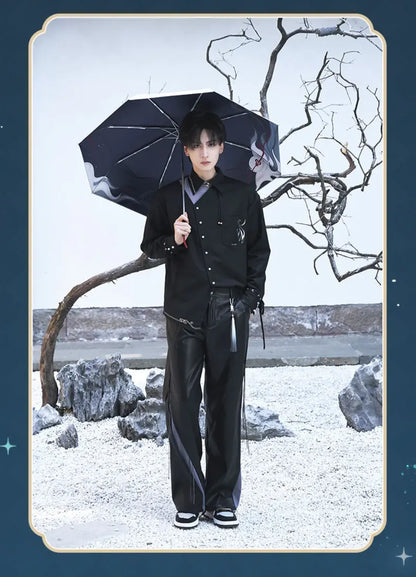 Genshin Impact Shenhe themed casual shirt elegant dark fashion aesthetic display