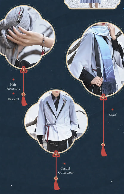 Genshin Impact Shenhe casual shirt front flat display apparel showcase