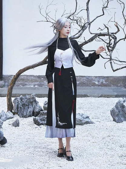 Genshin Impact Shenhe themed impression series half-length skirt with layered gradient design and umbrella styling