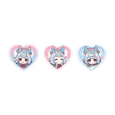 Genshin Impact Sigewinne acrylic clip set featuring three cute expression designs in pastel colors