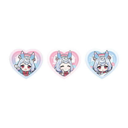 Genshin Impact Sigewinne acrylic clip set featuring three cute expression designs in pastel colors
