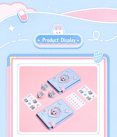 Genshin Impact Sigewinne acrylic clips close up with heart-shaped pastel character artwork