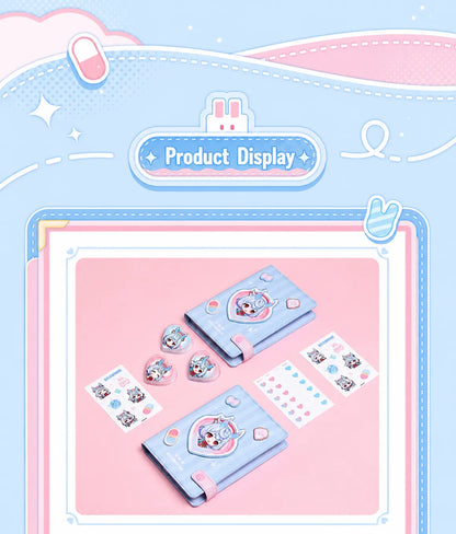 Genshin Impact Sigewinne acrylic clips close up with heart-shaped pastel character artwork