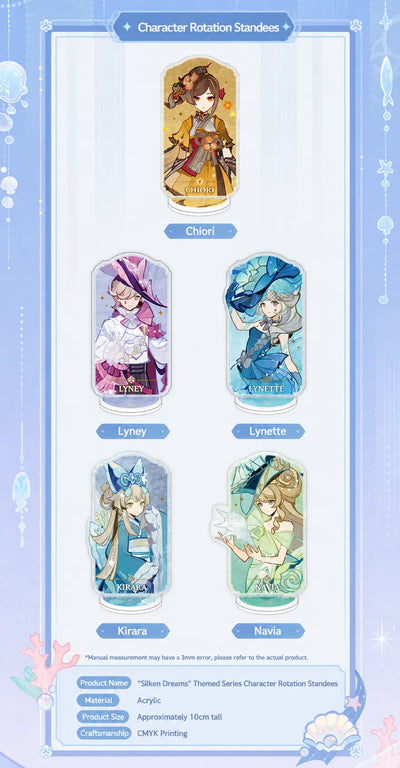 Genshin Silken Dreams Series ocean themed merchandise with fantasy style character artwork