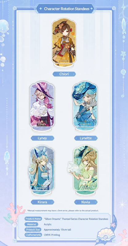 Genshin Silken Dreams Series ocean themed merchandise with fantasy style character artwork