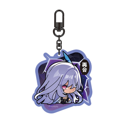 Genshin Impact Skirk emoji series acrylic keychain chibi character transparent accessory