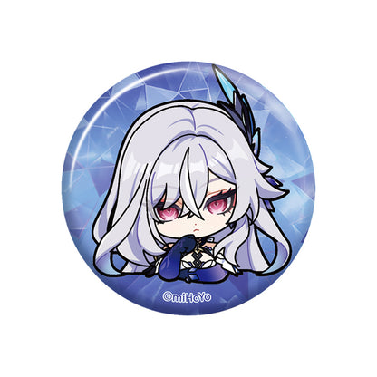 Genshin Impact Skirk emoji series badge chibi expression design tinplate collectible