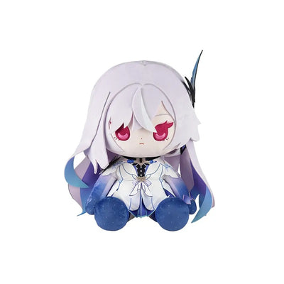 Genshin Impact Skirk sitting plush doll on white background