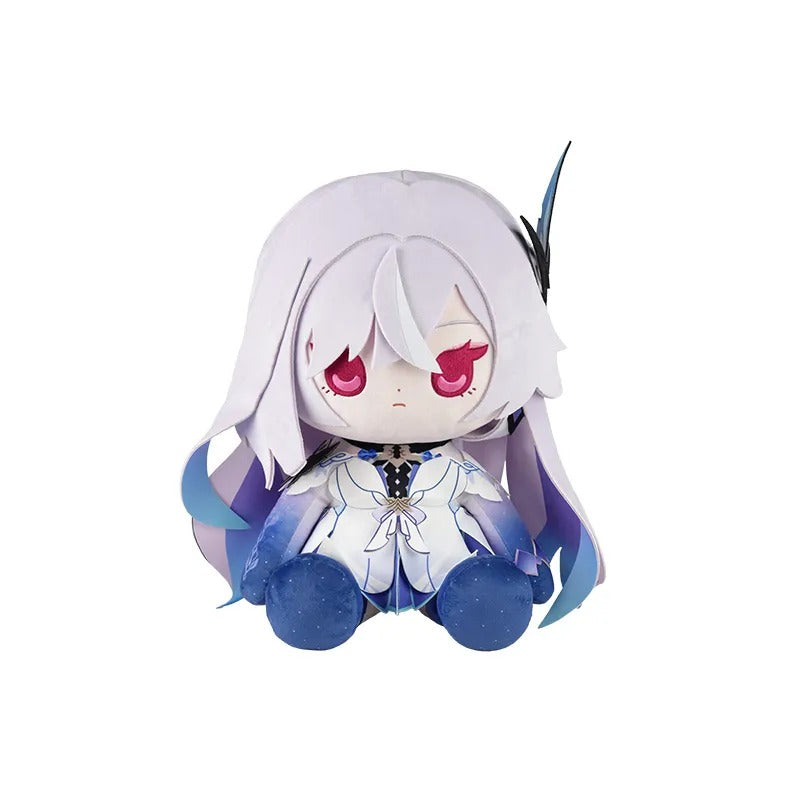 Genshin Impact Skirk sitting plush doll on white background