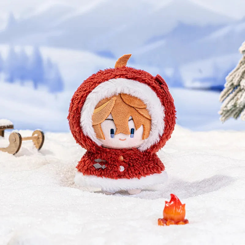 Genshin Impact Snowy Joy Series plush pendants with soft fluffy winter outfits