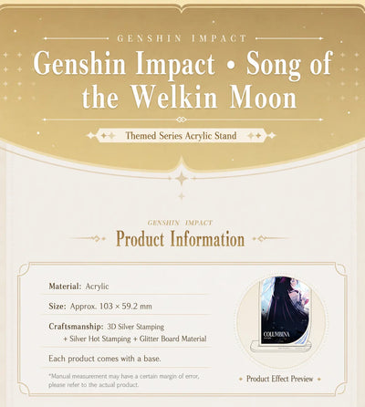 Genshin Impact Song of the Welkin Moon Acrylic Hanging Stand Character Designs