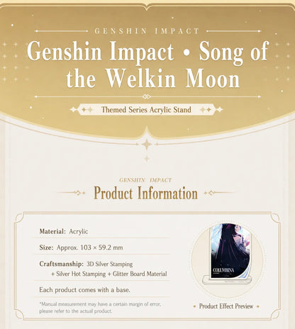 Genshin Impact Song of the Welkin Moon Acrylic Hanging Stand Character Designs