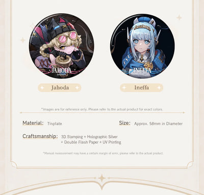 Genshin Impact Song of the Welkin Moon Series Character Badge Size and Specifications