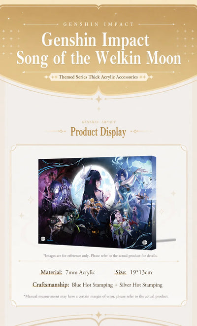 Genshin Impact Song of the Welkin Moon Thick Acrylic Display Details