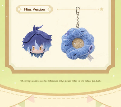 Genshin Impact Spring Blossom Tales Flins character plush and floral wreath keychain details