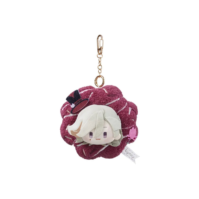 Genshin Impact Spring Blossom Tales Lyney floral wreath plush keychain on white background