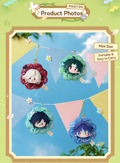 Genshin Impact Spring Blossom Tales floral wreath plush keychains with portable hanging clasps