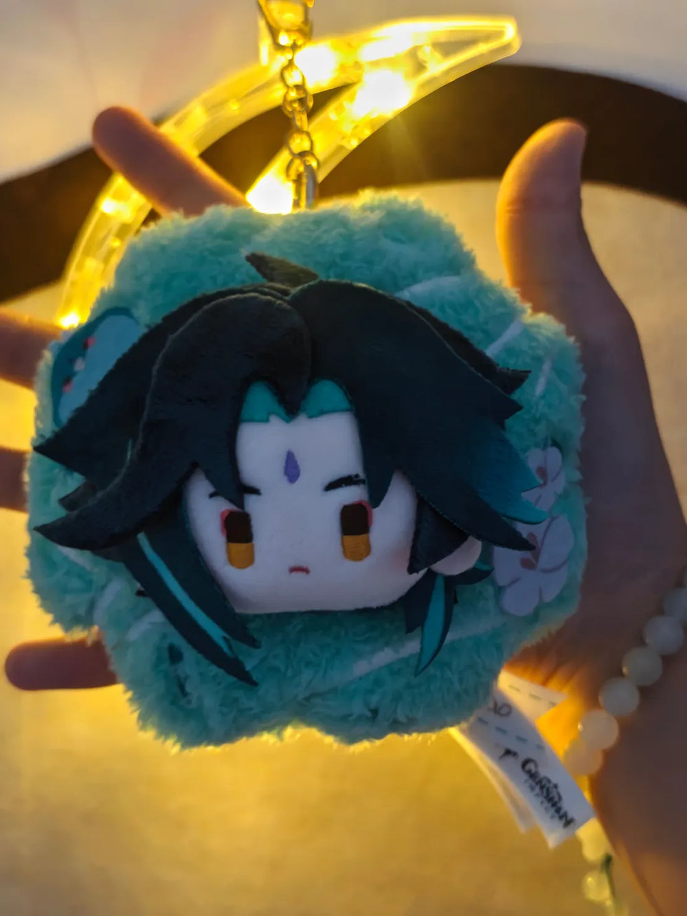 Genshin Impact Spring Blossom Tales Llavero de Peluche con Corona Floral