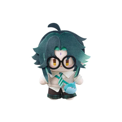 Genshin Impact Spring Blossom Tales Xiao plush doll on white background
