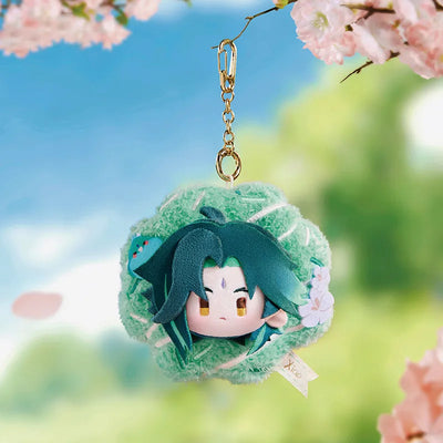 Genshin Impact Spring Blossom Tales Xiao floral wreath plush keychain