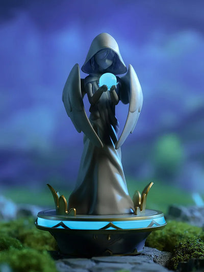 Statue of The Seven Anemo figure displayed with illuminated base