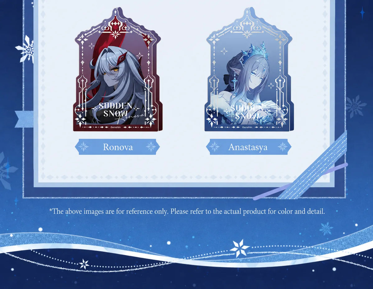Sudden Snow Series thick acrylic stands featuring Ronova and Anastasya